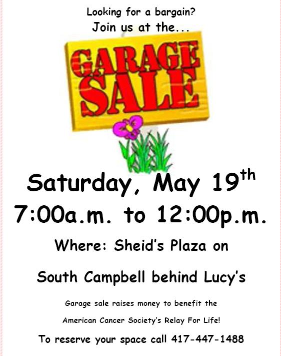 Relay For Life of Springfield, MO: ACS GARAGE SALE