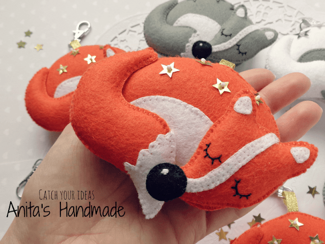 filc, felt, fieltro, fieltro, rekodzielo, rękodzieło, handmade, brelok, breloczek, anitashandmade, hobby, craft, feltcraft, cutedesign, keychain, sweet, lis, lisek, fox, sleep