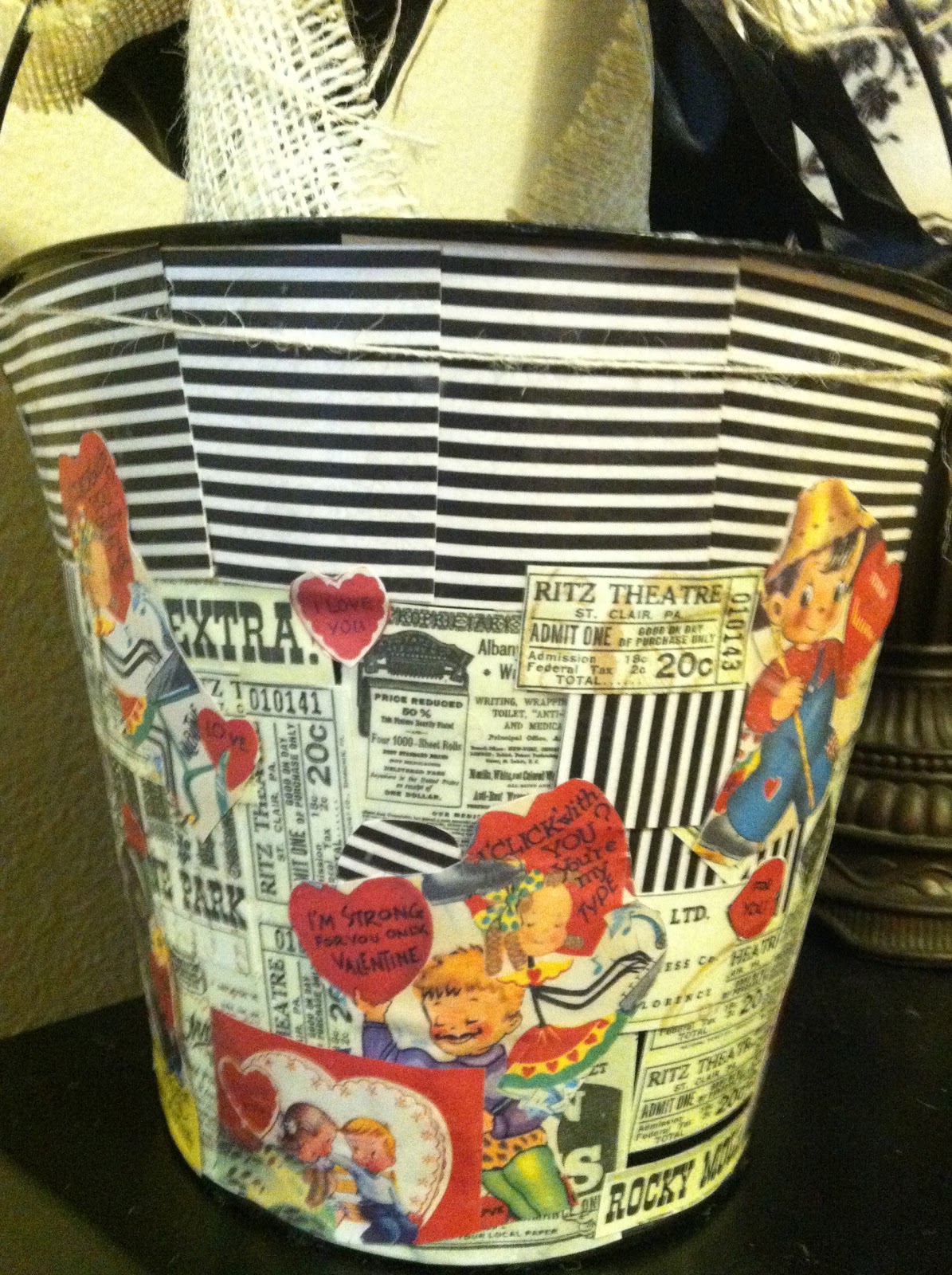 Vintage Valentine Bucket