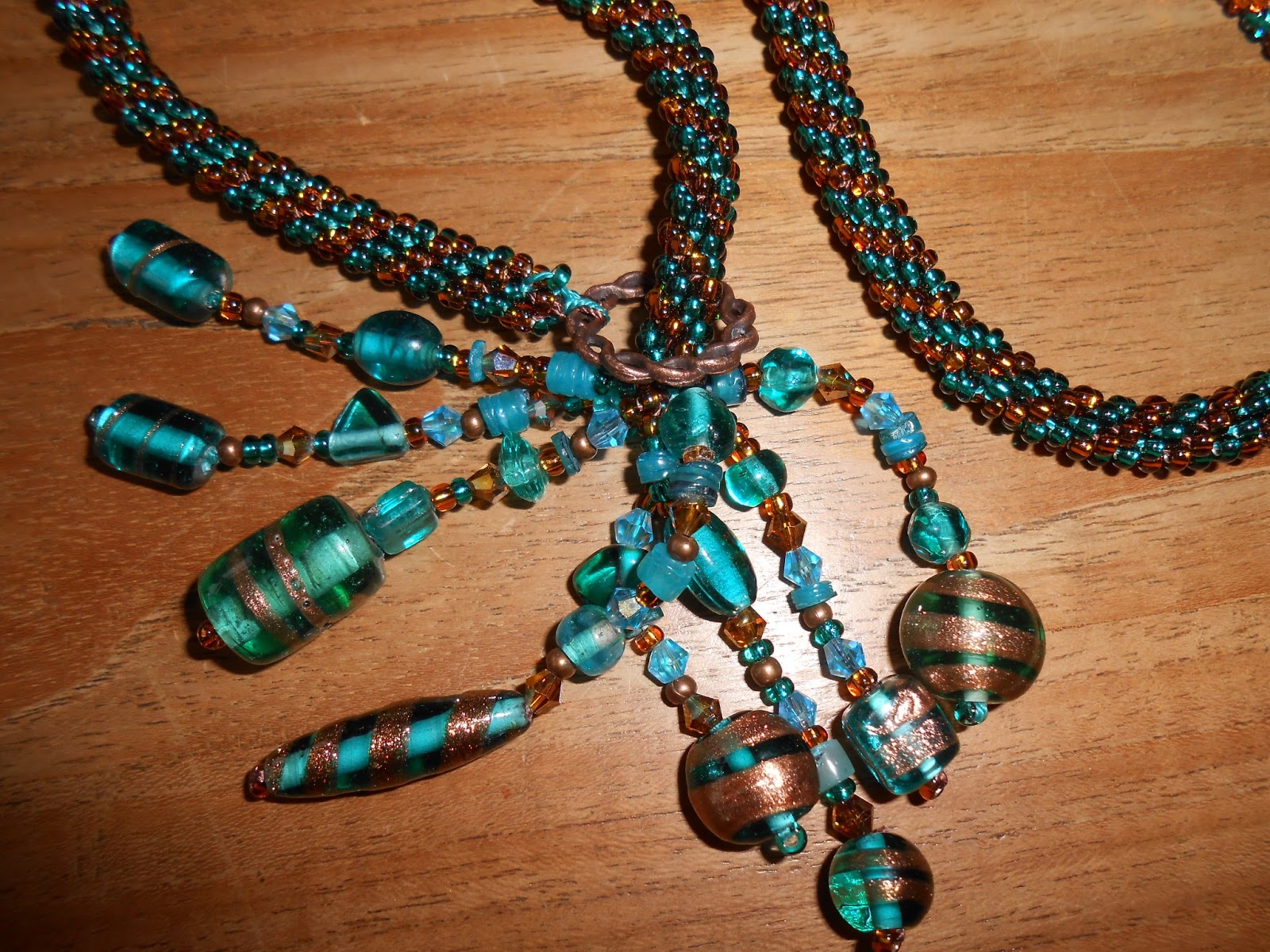 Beads Braids And Bows Kumihimo Lariat with handmade Indian beads