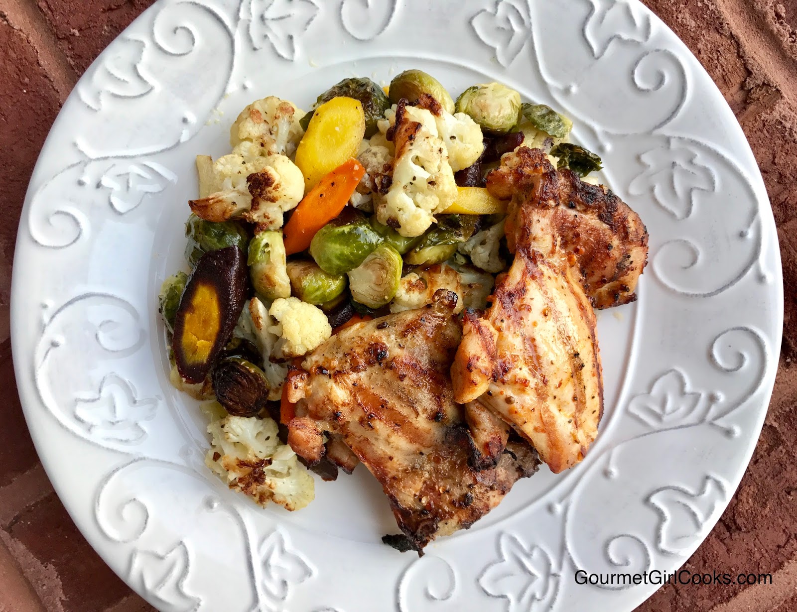 Gourmet Girl Cooks Grilled ChipotleTangerine Thighs and Roasted