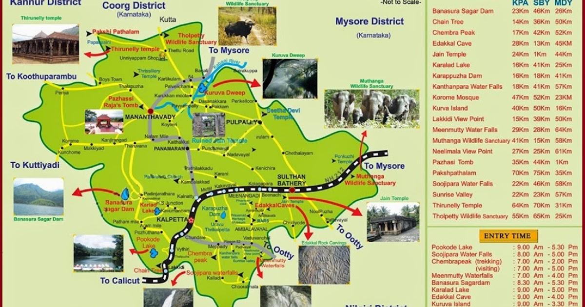 Bangalore Tourist Places Map Wayanad Tourism Map / Tourist Places In Wayanad | Tourist Attractions In  Wayanadu | In And Around Wayanadu ~ South India Tourism