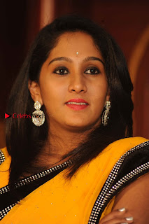 Kannada Tamil SunTV Vani Rani Actress Nikhila Stills in Yellow Saree at Srinivasa kalyana Film Audio Release Press Meet  0004