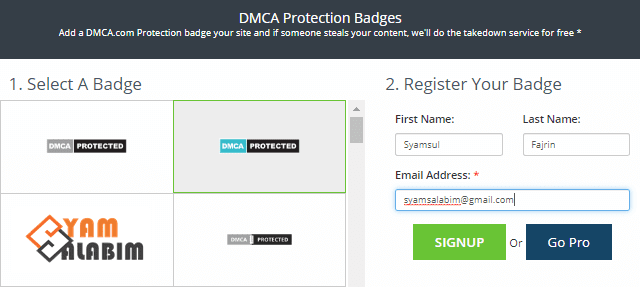 Cara Mendaftar DMCA