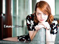 emma stone, adoring on camera, black and white dress, emma stone superbad