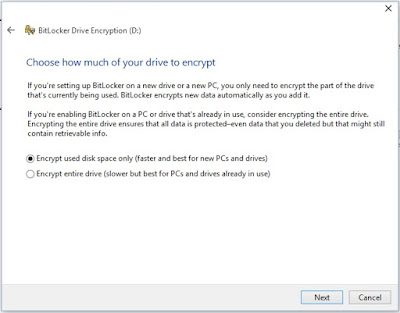 encrypt used disk space only