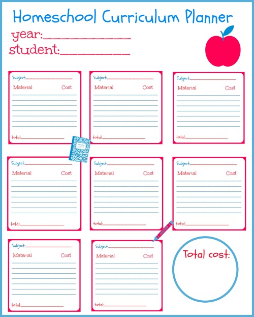 Free Printable Curriculum Planner