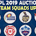 All team squads for IPL 2019 | आईपीएल 2019 में सभी टीमो के क्रिकेटरों की सूची