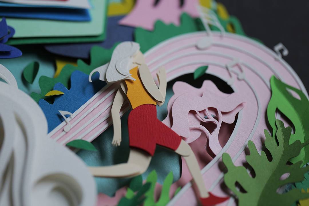 paper cut illustration track