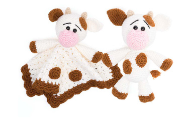 amigurumi baby lovey security blanket cow crochet pattern
