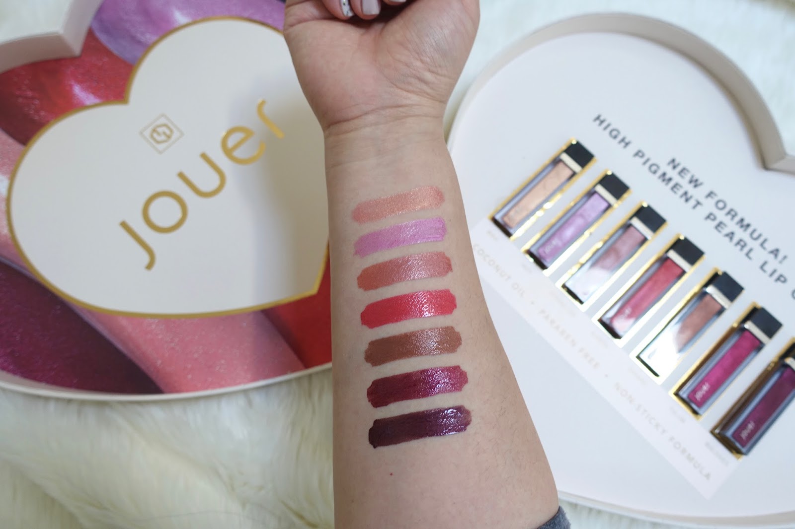 Jouer Cosmetics High Pigment Pearl Lip Glosses Swatches + Review