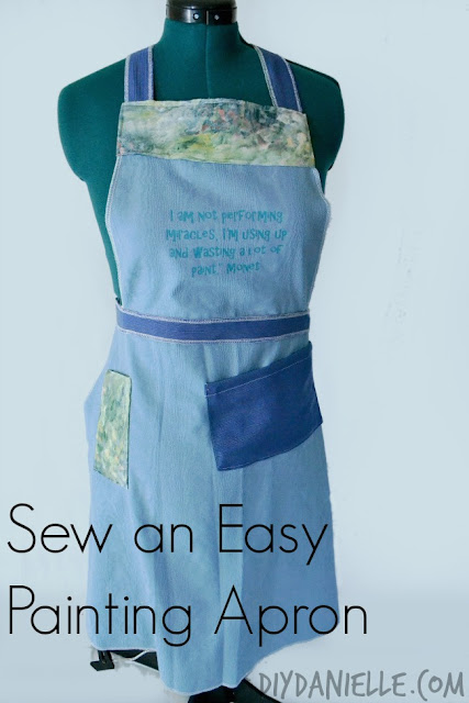 Protecting clothing while painting is really important. Sew a painting apron that is beautiful and offers great coverage. Love this DIY painting apron.