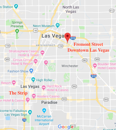 Las Vegas Hotel Map 2019 Standing Into Danger: On Fremont Street