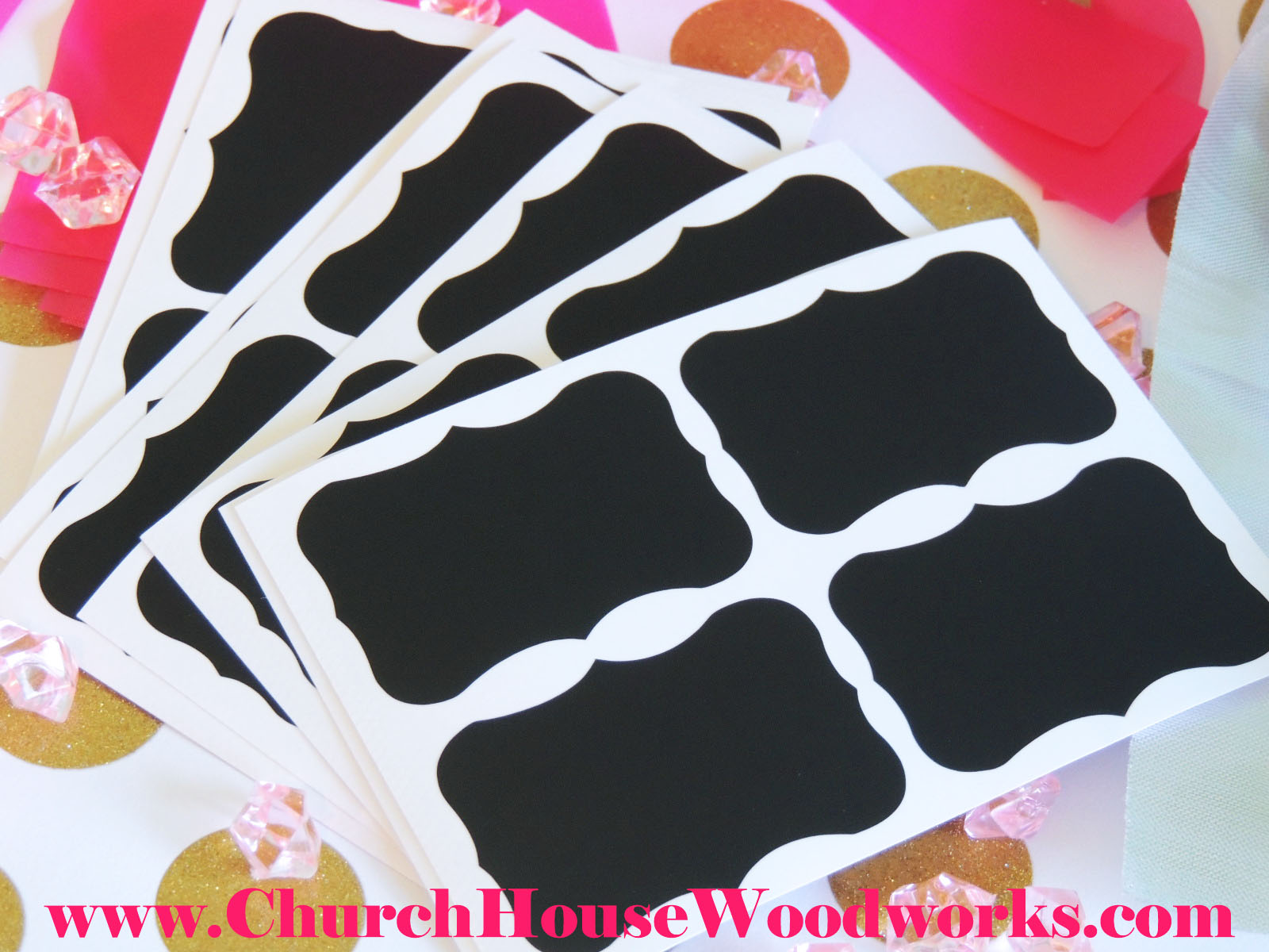 36 Small Chalkboard Stickers Blackboard Stickers Vinyl Black