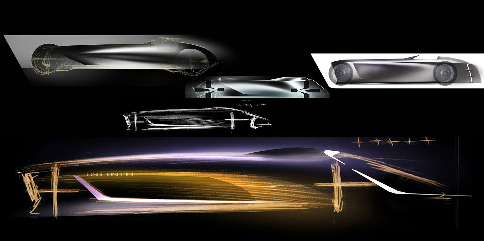 Infiniti Prototype 9 development sketches