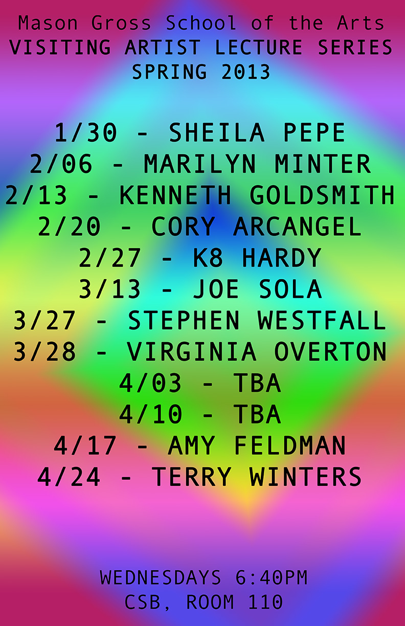 Rutgers MFA Blog: Spring 2013 Visiting Artist Schedule!