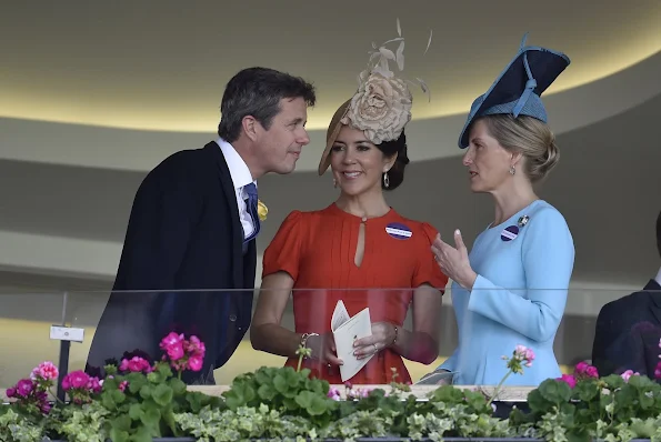 Catherine, Duchess of Cambridge, Sophie, Countess of Wessex, Denmark's Crown Princess Mary, Crown Prince Frederik, Queen Elizabeth at Royal Ascot 2016