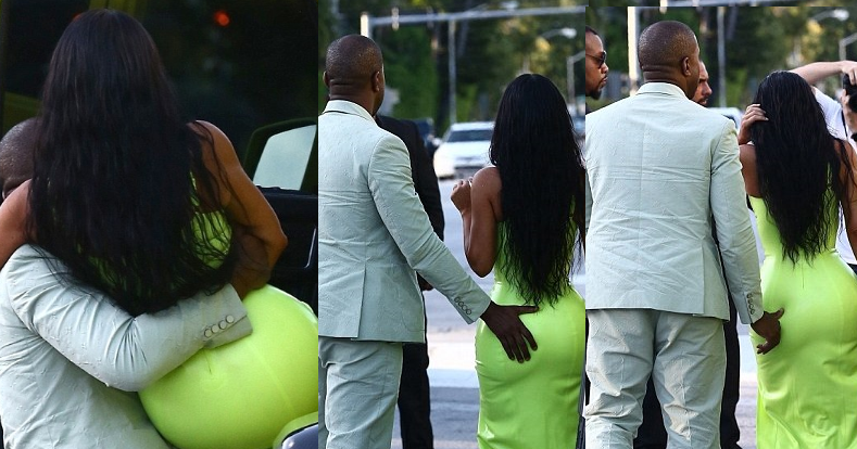 See As Kanye West Grabs Kim Kardashian Butts heavily As They Arrived At 2 Chainz's Wedding In Miami (Photos)