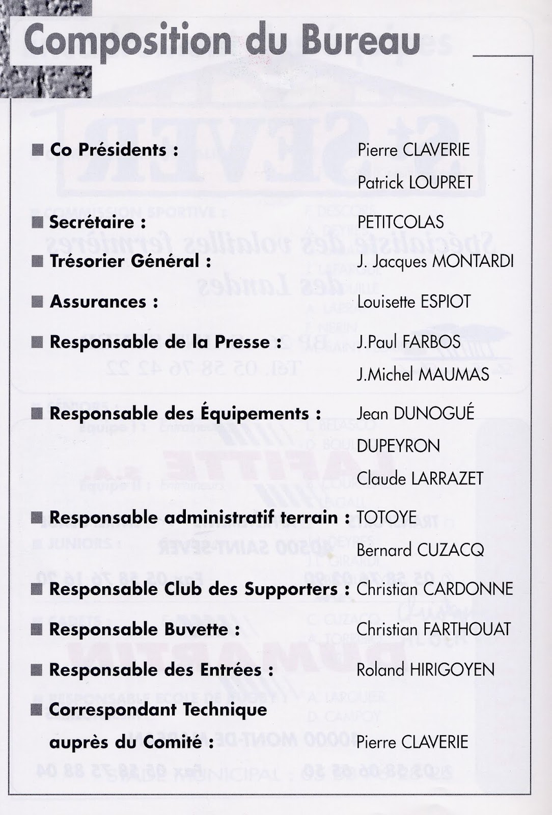 YPFRUGBY SAISON 2000 2001