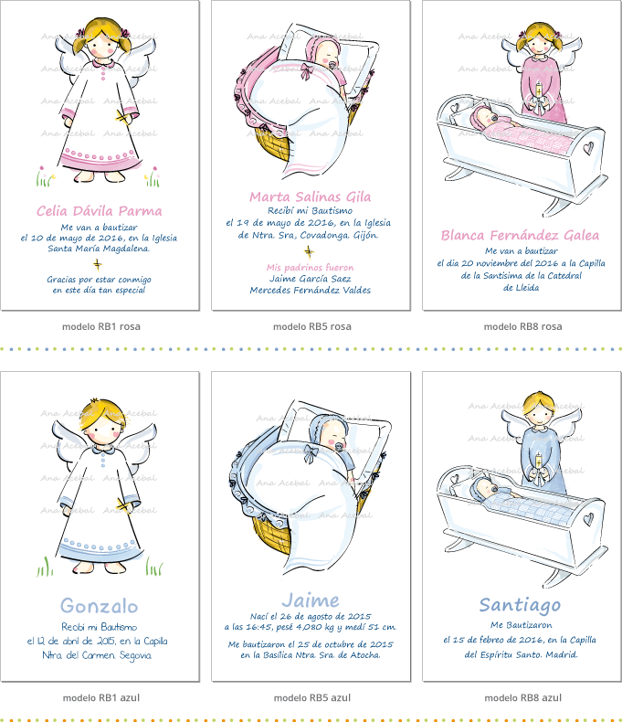 Recordatorios personalizados de Bautizo Nacimiento originales Recordatorios personalizados Bautizo Nacimiento originales