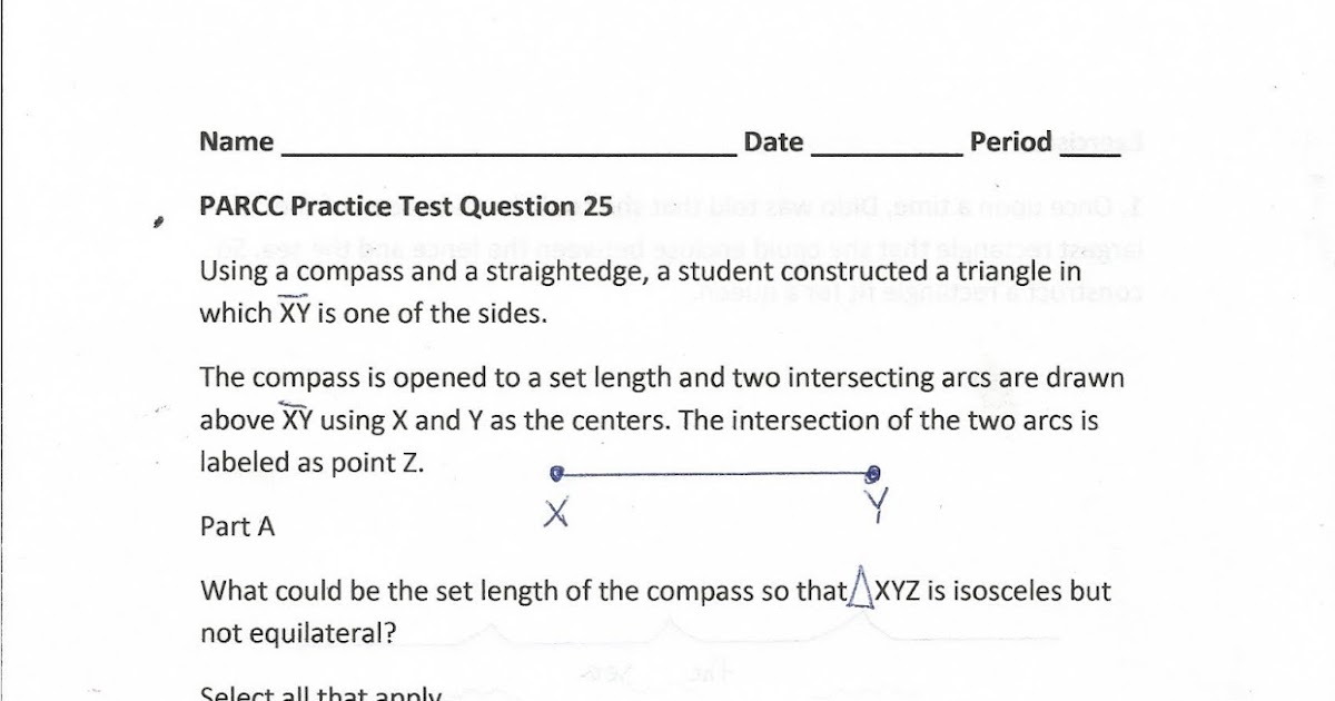 Geometry, Common Core Style PARCC Practice Test Question 25 (Day 168)