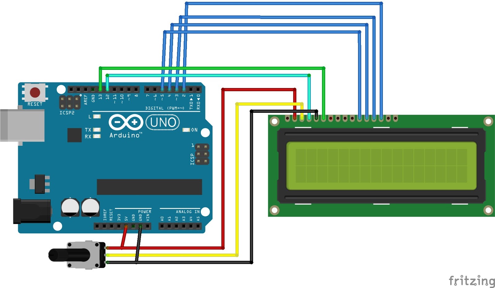 Wiring The Cable: Wiring Lcd 16x2 Arduino
