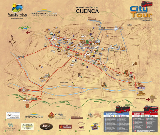 Mapa turístico de Cuenca – Equador