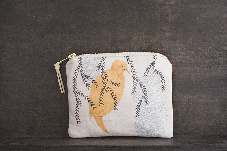  Bird and Leaves Pouch