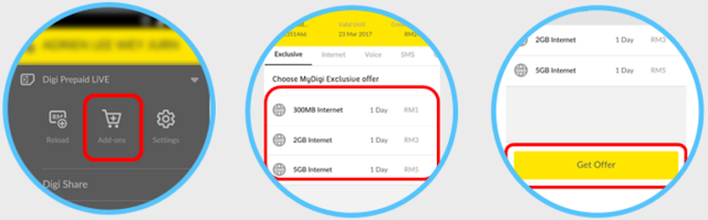 MyDigi App Exclusive Internet Pass Add Ons Offer