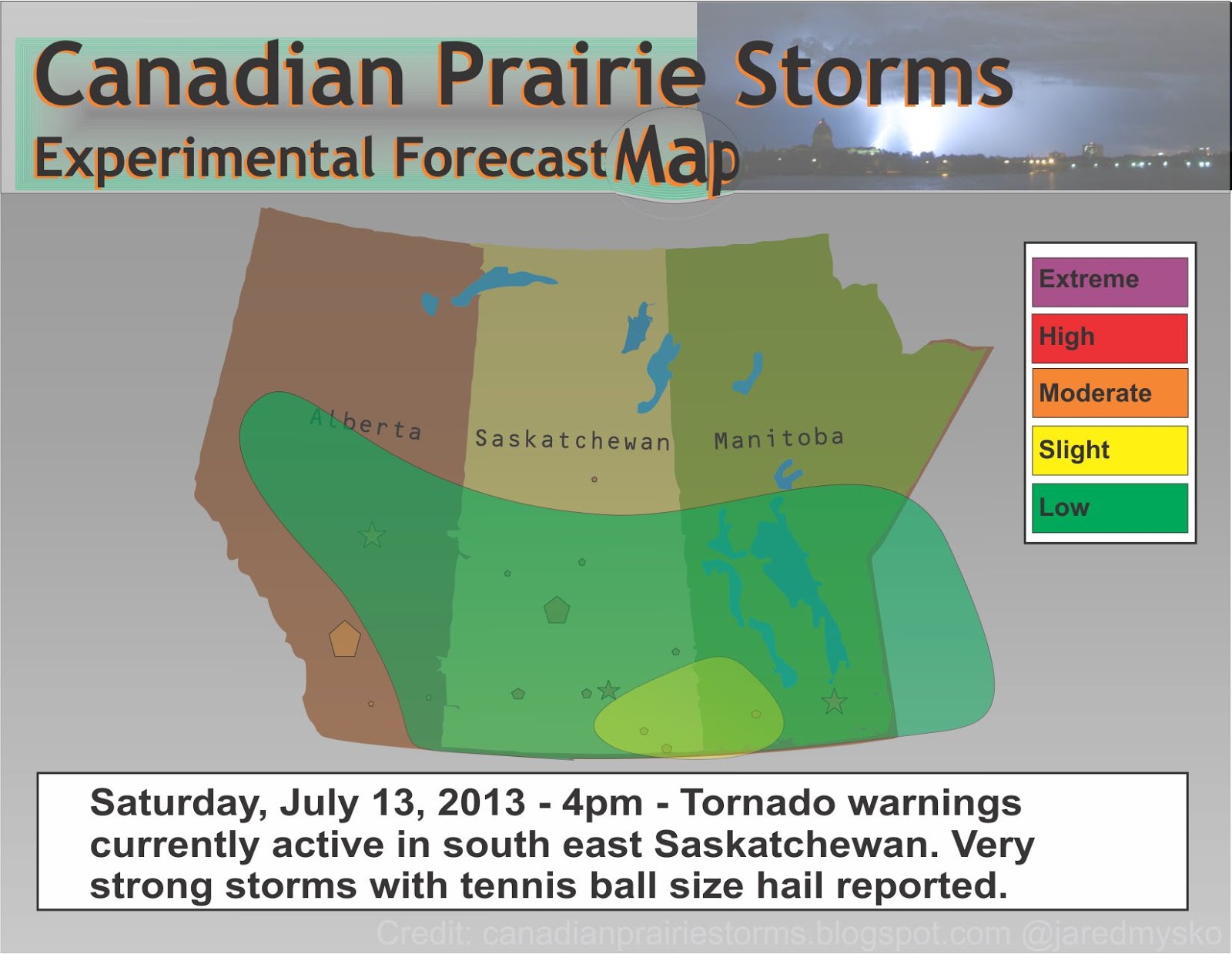 Canadian Prairie Storms Tornado Warning For Estevan Tennis Ball Size