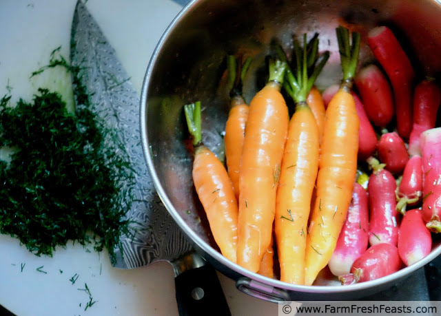 making roasted carrots with fresh dill