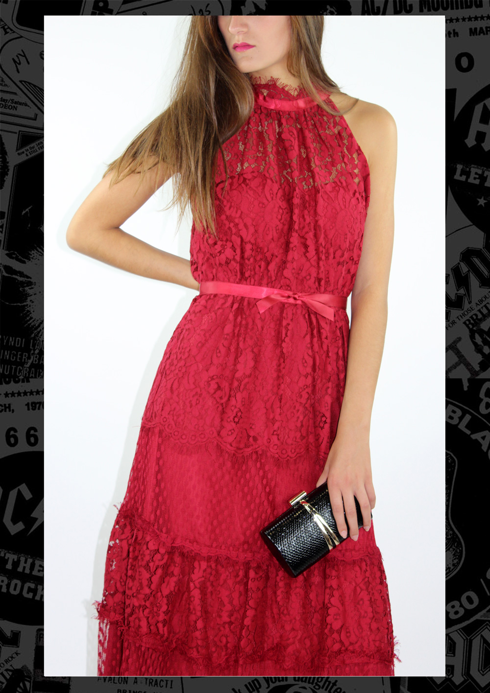 vestido largo aire retro