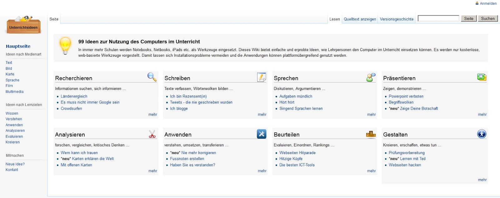 Laptop-Klassen: 99 Unterrichtsideen – Web2-Unterricht