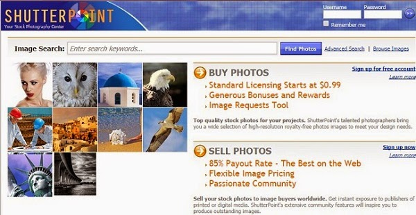 Como vender fotos pela internet - site Shutterpoint