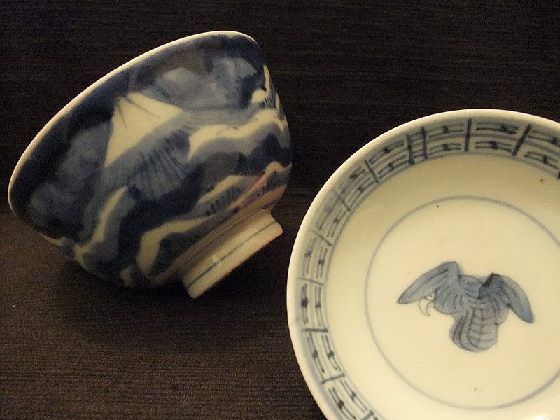 100年前の日本の食器たち 「吉祥寺PukuPuku」: ＜新入荷＞染付角向付・蓋茶碗3種・大正皿2種