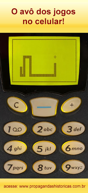 Jogo Snake que fez sucesso em muitos aparelhos de celular no final dos anos 90.