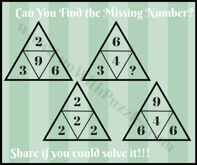Simple Picture Math Triangle Puzzle Question
