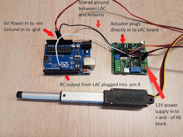 linear actuator control board via arduino