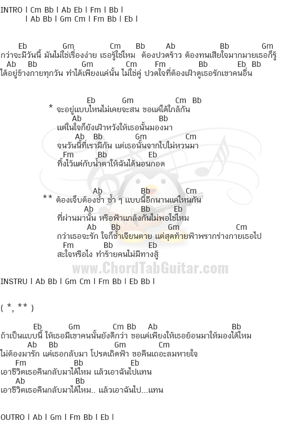 คอร์ดเพลง คอร์ดเพลง