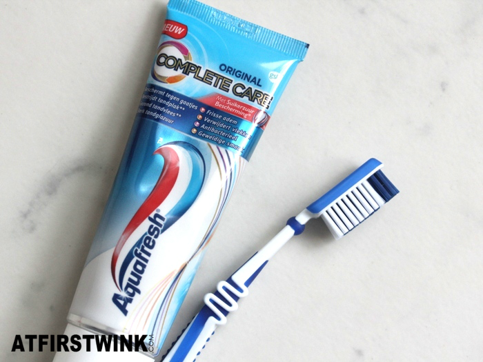 Aquafresh Complete Care Original toothpaste and tooth brush