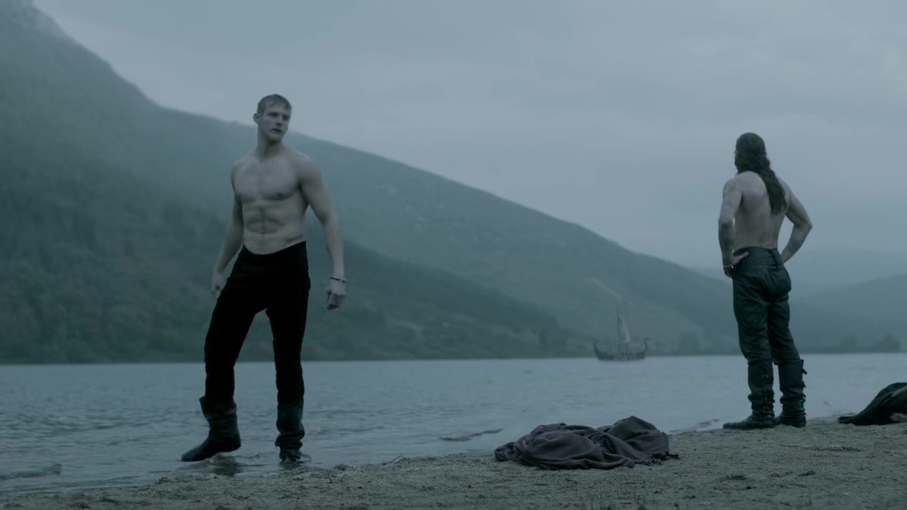 ausCAPS: Alexander Ludwig and Clive Standen shirtless in Vikings 2-08