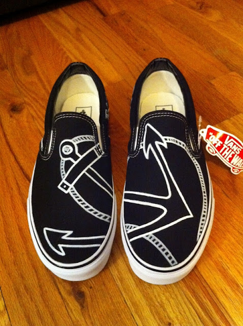 ANCHOR VANS / hand painted with anchor and rope / available at etsy.com