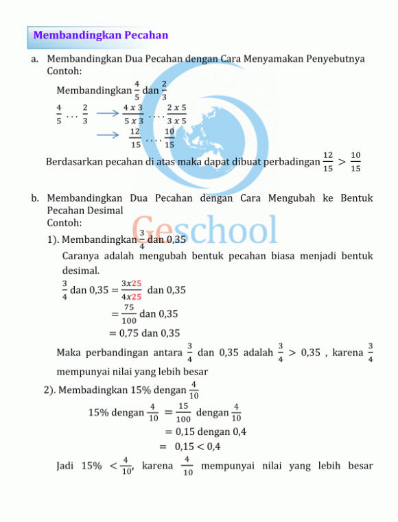 Perbandingan Pecahan Kelas 5 Sd Cara Golden Perbandingan Pecahan Kelas 5 Sd Cara Golden