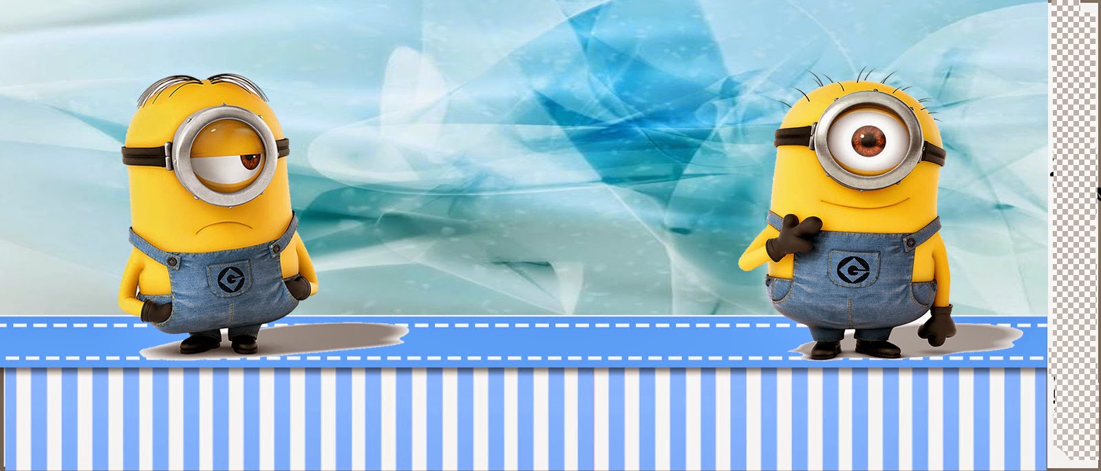 Minions en Fondo Azul: Mini Kit para imprimir Gratis. Etiquetas para imprimir gratis de Minions.