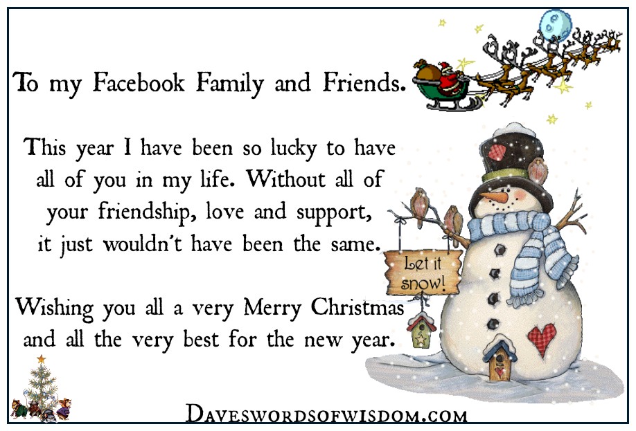 daveswordsofwisdom com merry christmas my facebook family friends merry christmas to all my facebook friends