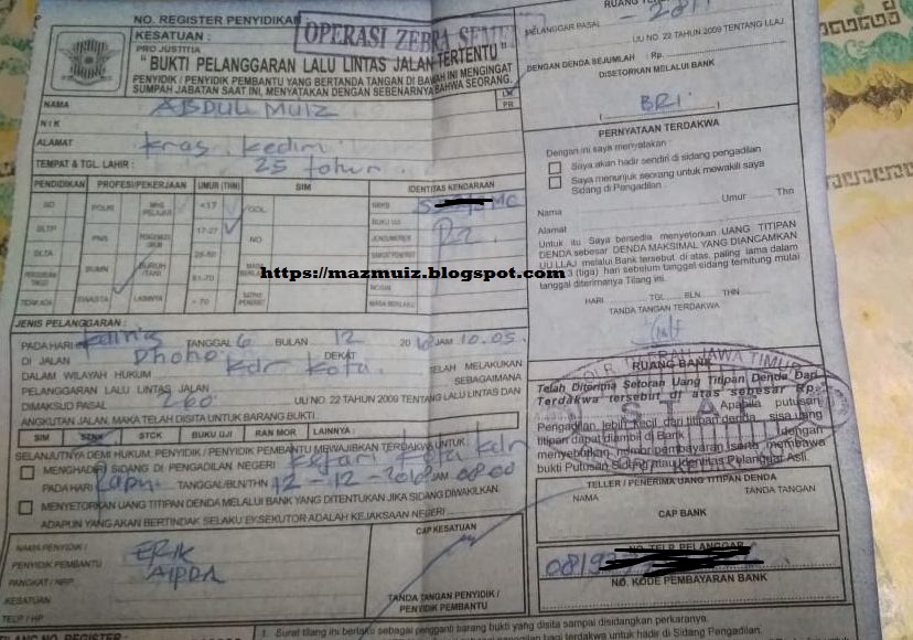Pengalaman Di Tilang Tidak Punya Sim C Zataz Blog