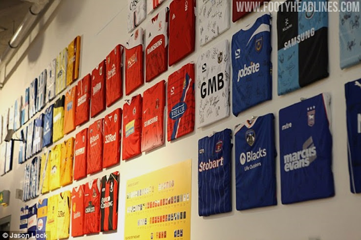 hanging football jersey on wall