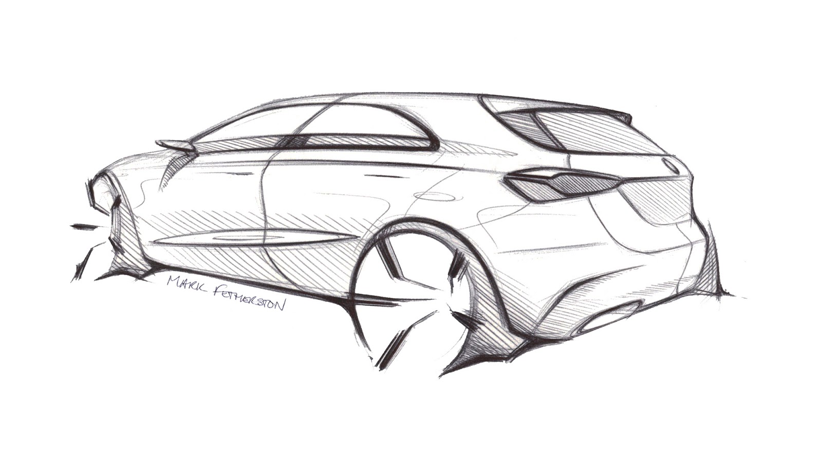 Mercedes A-Class 2018 W177 sketch by Mark Fetherston