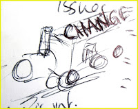 Sketch of a train marked 'change'