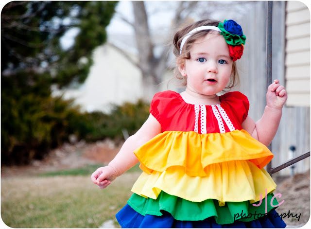 A rainbow ruffle dress for the baby! - Housewives of Riverton